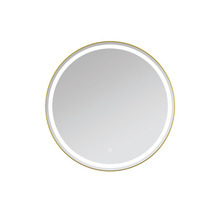 Spejl LED Rønne messingfinish Ø80 cm